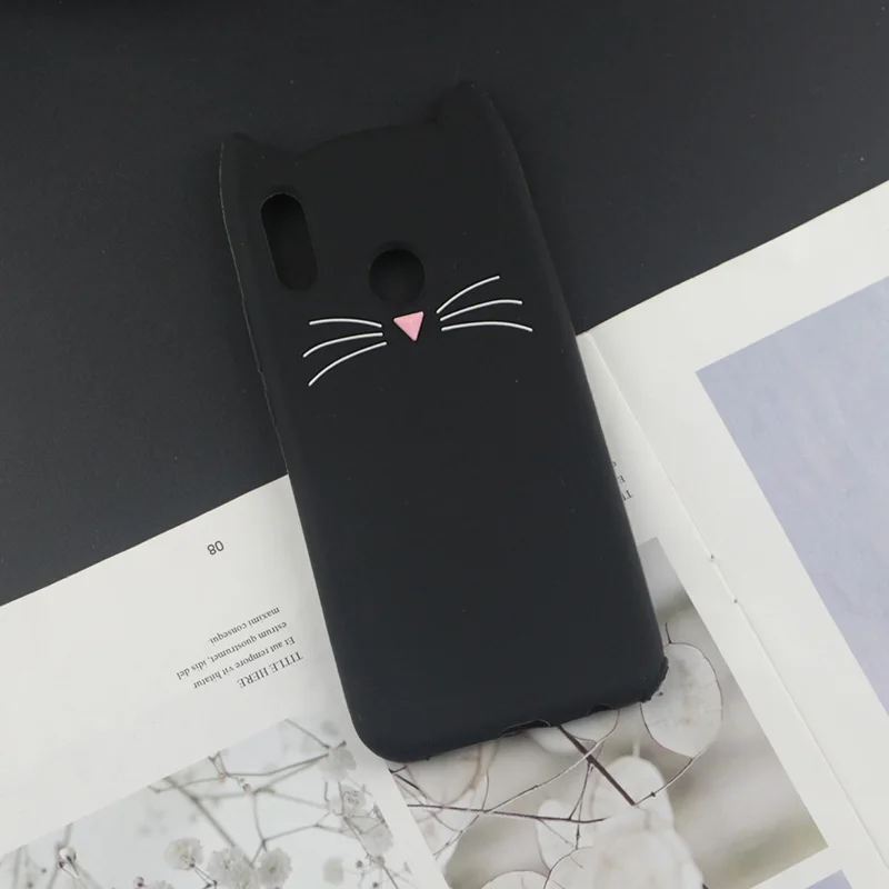 3D милый японский Блестящий милый чехол с кошкой для huawei P Smart Plus P30 Lite P20 P10 P9 P8 Plus Selfie Pro с кисточками для волос - Цвет: Huxu Black