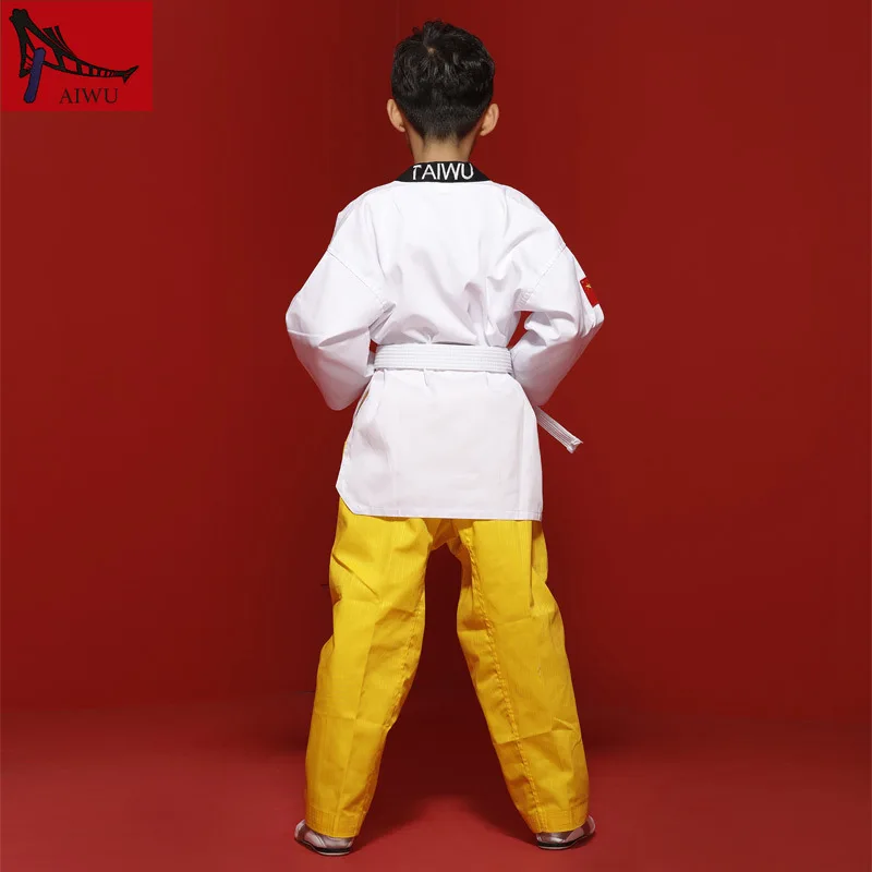 Горячая Распродажа WTF Tae Kwon Do Dobok одежда для детей униформа тхэквондо размер цвет: