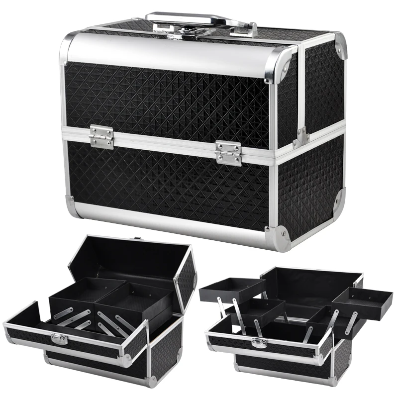 

Large Space Beauty Make up Nail Tech Cosmetic Box Vanity Case Storage