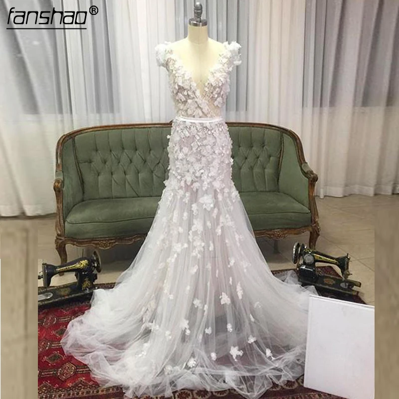 Promocionespecial 2019 Vestidos De Novia Musulmanes Tul Apliques Flores Sirena Ilusion Vestido De Novia Boho Dubai Arabe Boda Vestido De Novia September 2020