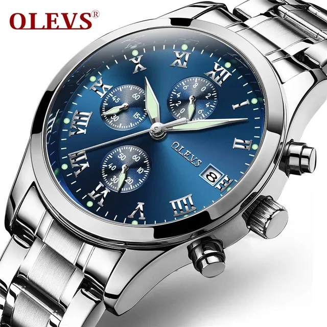 OLEVS Men Watch Men Quartz Wristwatch Stainless Steel Band Male Clock ...