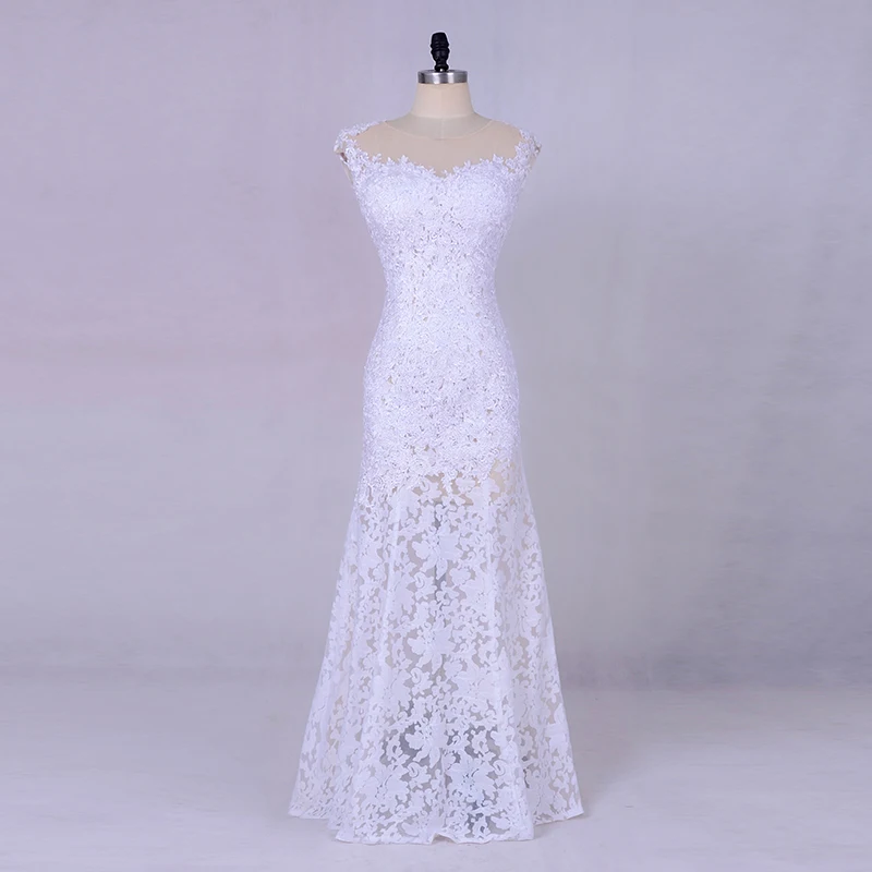 Простые кружевные свадебные платья русалки 2019 Robe De Mariee длина до пола свадебное