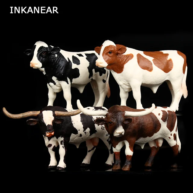Wild Plastic Animal Model Various Cows Miniature Ornaments Figurines