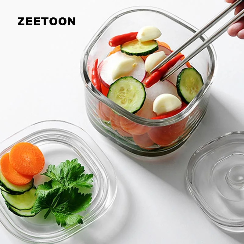  Transparent Thicken Glass Kimchi Jar with Lid Kitchen Accessories Pickles Marinated Bottle Storage  - 32984811966