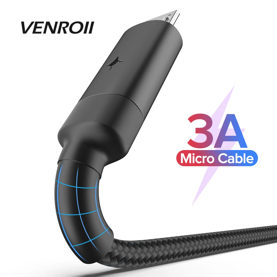 Кабель Micro USB 1 м Синхронизация данных провод для быстрого заряда мобильного