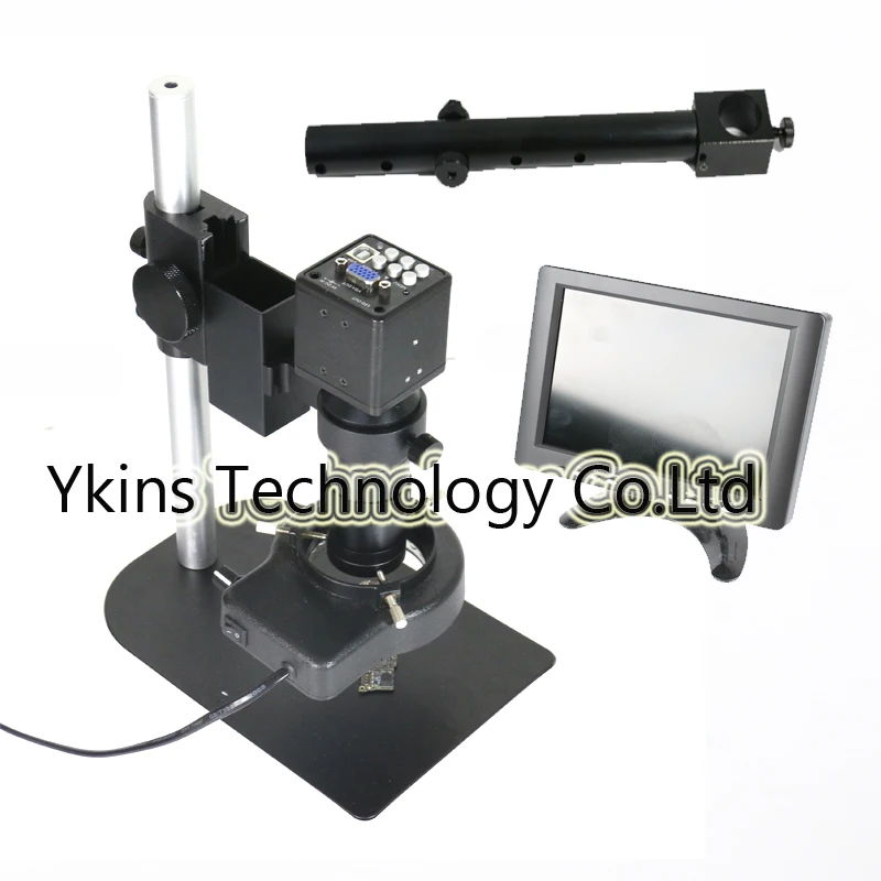 

HD VGA USB Industry Video Microscope Camera Set+Mini Stand Universal bracket +8-130X C-MOUNT Lens+56LED Light