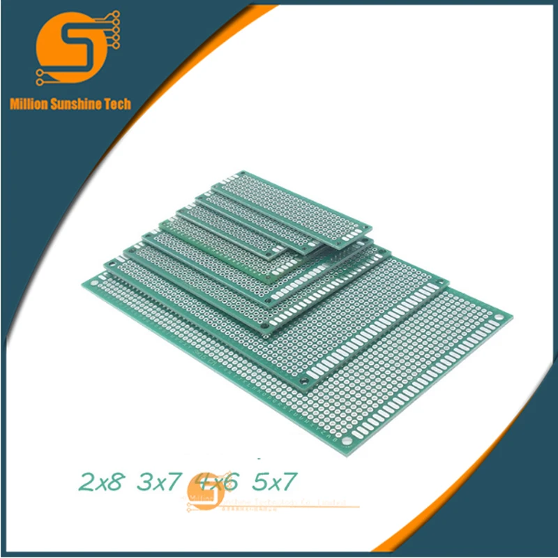 

20pcs/lot 5x7 4x6 3x7 2x8cm Double Side Prototype Diy Universal Printed Circuit PCB Board Protoboard For Arduino