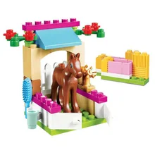43pcs Horse Little Foal Stables Building Bricks Blocks Sets Girls Toys Compatible LegoINGly Friends 41089 For