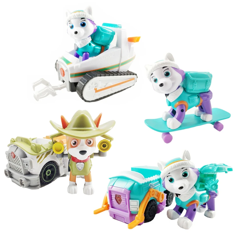 Paw Patrol Everest Tracker Snow Jungle Rescue Cars Pull Back Music Patrol Ski Vehicle Anime Action Model Toys Collect - buy at the price of $4.47 in aliexpress.com | imall.com