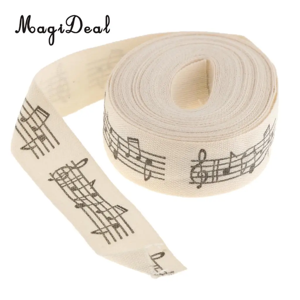 5 Yards Musical Note Printed Fabric Ribbon Gift Package Craft Decor 15mm