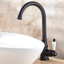 L16088 Высокое Качество бортике черный цвет горячей и холодной воды Латунь Кухня Раковина Нажмите