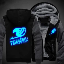 USA größe Männer Frauen Anime Fairy Tail Logo Cosplay Leuchtende Jacke Sweatshirts Verdicken Hoodie Mantel