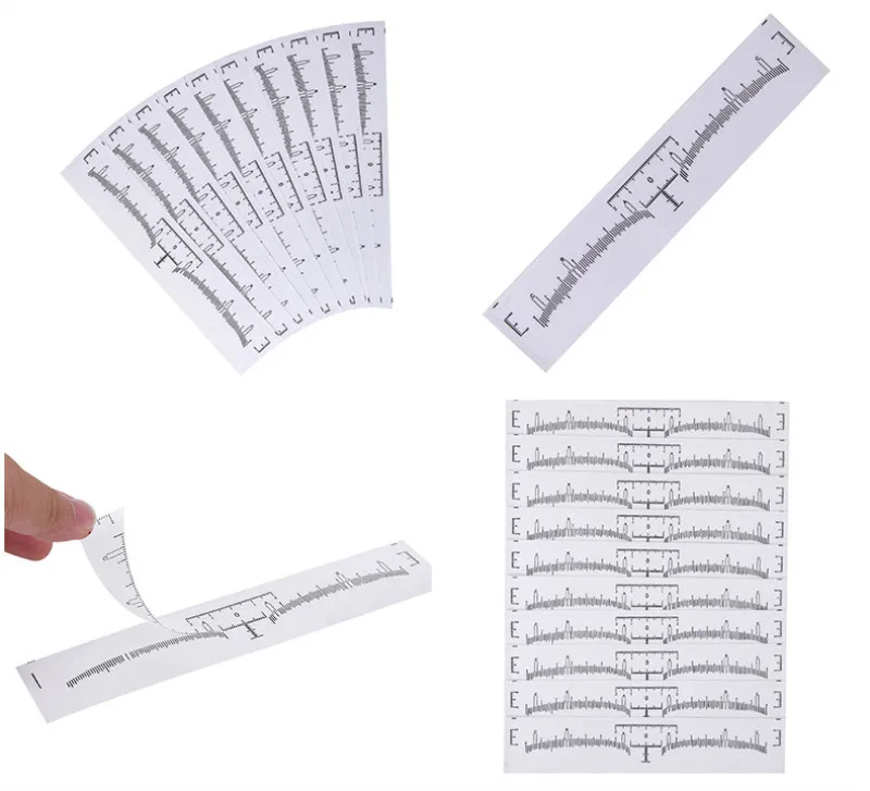 

10pcs Tattoo accesories Disposable Microblading Makeup Brow Measure Eyebrow Guide Ruler Permanent Tools