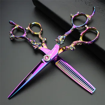 

Sharonds 6 inch colored dragon handle professional hairdressing scissors hairdresser dedicated fashionbarber scissor