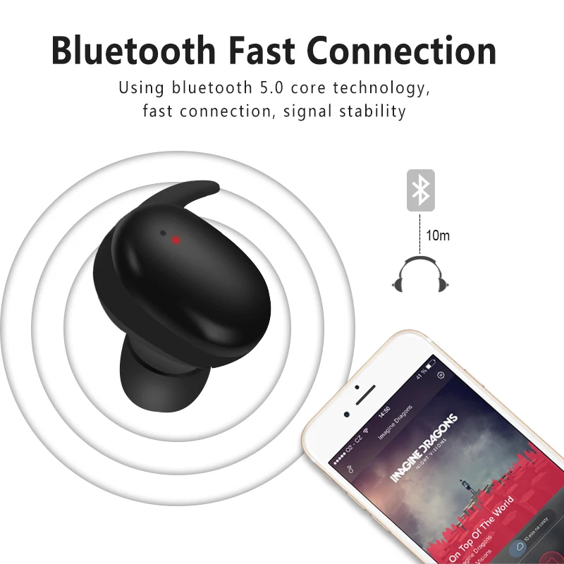 T2C TWS беспроводные Bluetooth наушники для Xiaomi huawei мобильный стерео наушники спортивные наушники с микрофоном портативная зарядная коробка