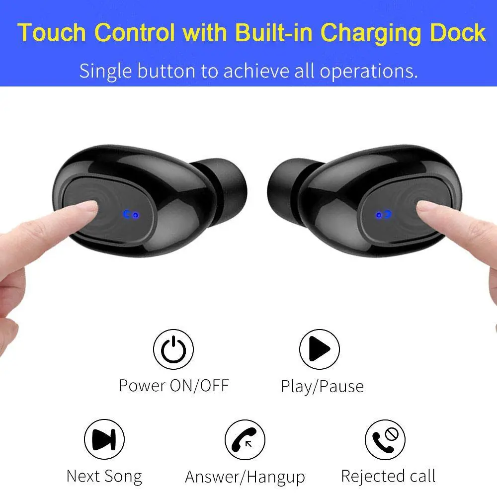 2 в 1 Беспроводные Bluetooth наушники мини-динамик V4.1 True беспроводные стерео HIFI наушники с сенсорным управлением гарнитура Водонепроницаемый w