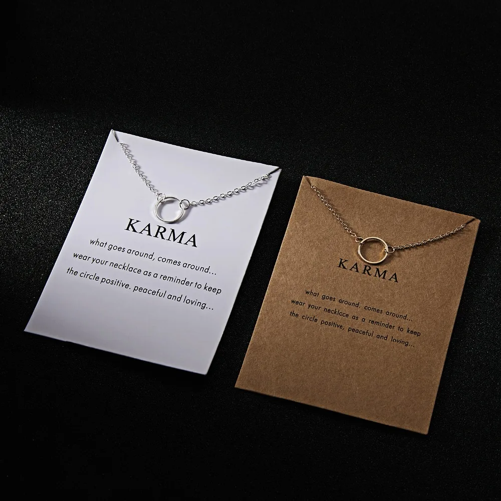 Rinhoo Karma, Двойная Цепочка, круглое ожерелье, золотое ожерелье с подвеской, модные цепочки на ключицы, массивное ожерелье, Женские Ювелирные изделия