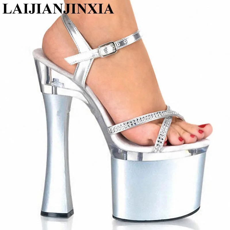LAIJIANJINXIA 18CM Sexy Pole Dancing Shoes High Heels Sandals Platform