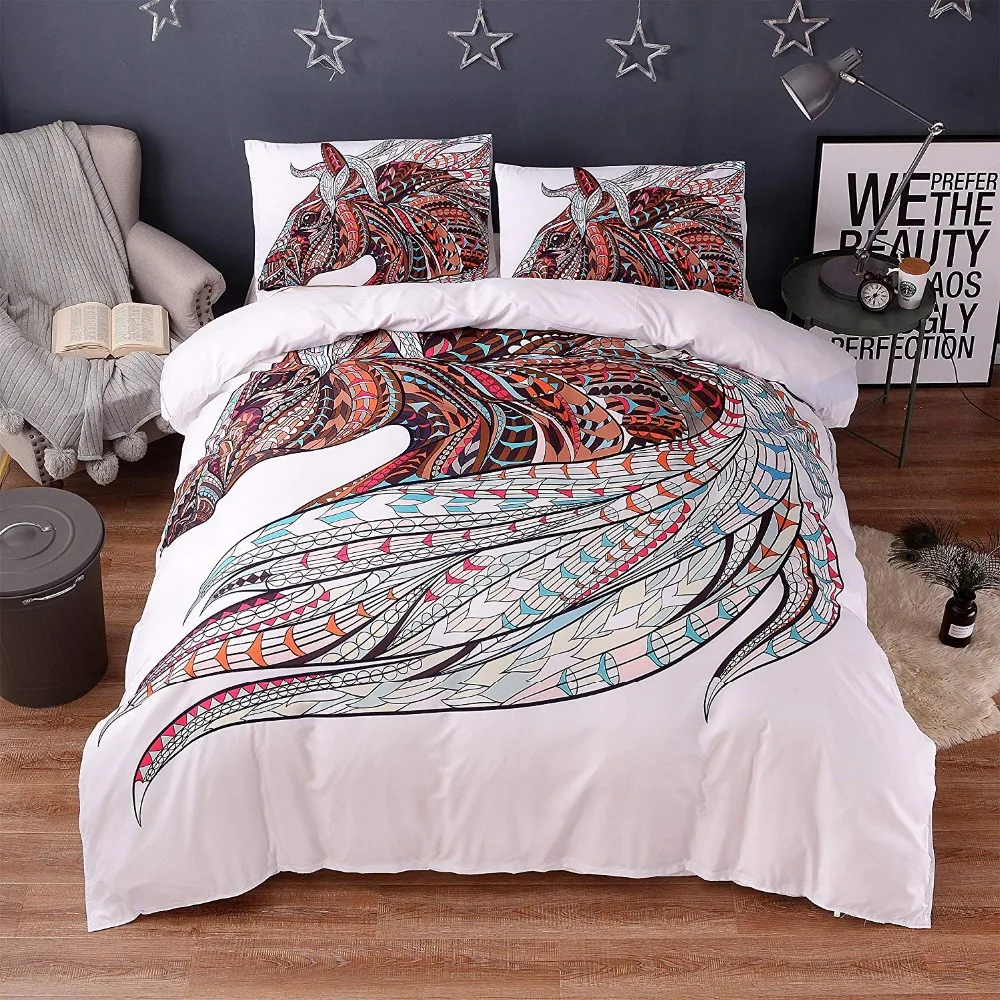 3d Horse Bedding Set Duvet Cover Set Bedspreads Us Uk King Queen