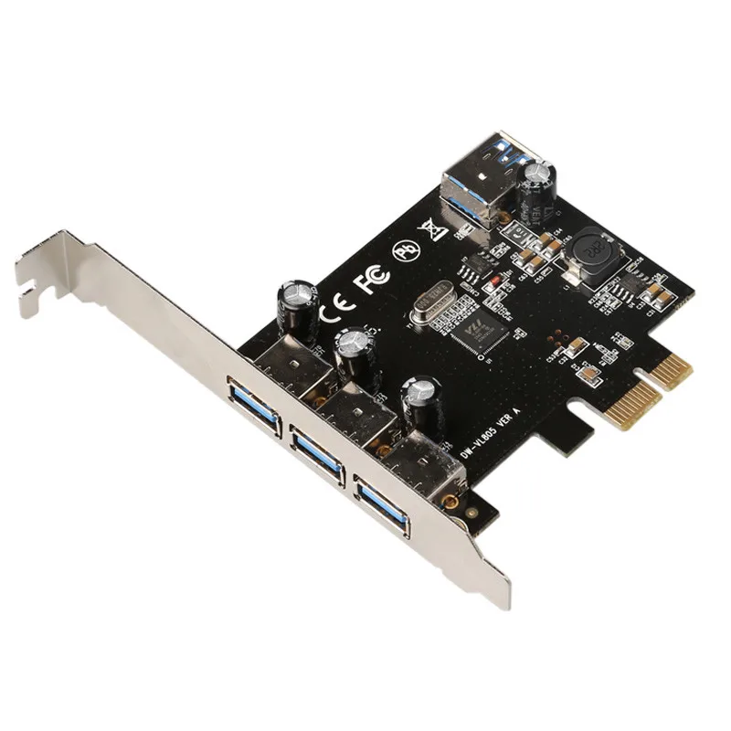 Great-Q USB 3,0(3+ 1) 3 внешних+ 1 внутренних порта PCI-e PCI Experss контроллер riser Card с чипом питания VL805