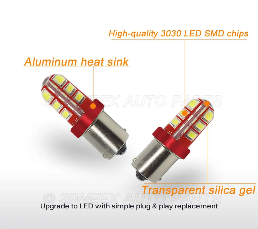 Новая силиконовая лампа BA15S 1156 BAY15D 1157 18 SMD 3030 светодиодный тормозной световой сигнал лампа P21/5 Вт Автомобильная дневная ходовая Лампа DC 12 В