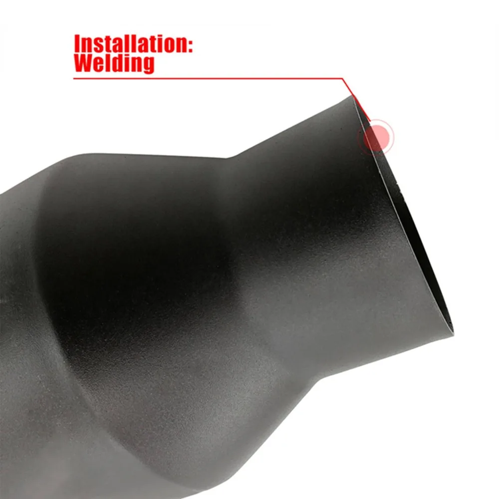 VictSing Car Exhaust Black Universal Stainless-Steel Exhaust Pipe Trim Car Rear Tip Tail Muffler Tail Throat Accessories 12 inch (22)