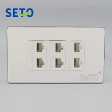Сэто из 120 Тип 6 Порты RJ45 Cat6 локальной сети Панель розетка настенная тарелка Keystone Лицевая панель