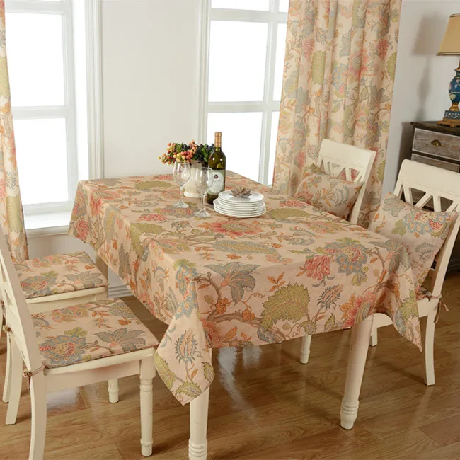Скатерть из водонепроницаемого материала с цветочным принтом, покрытие для обеденного стола, кухонный домашний текстиль, домашний декор