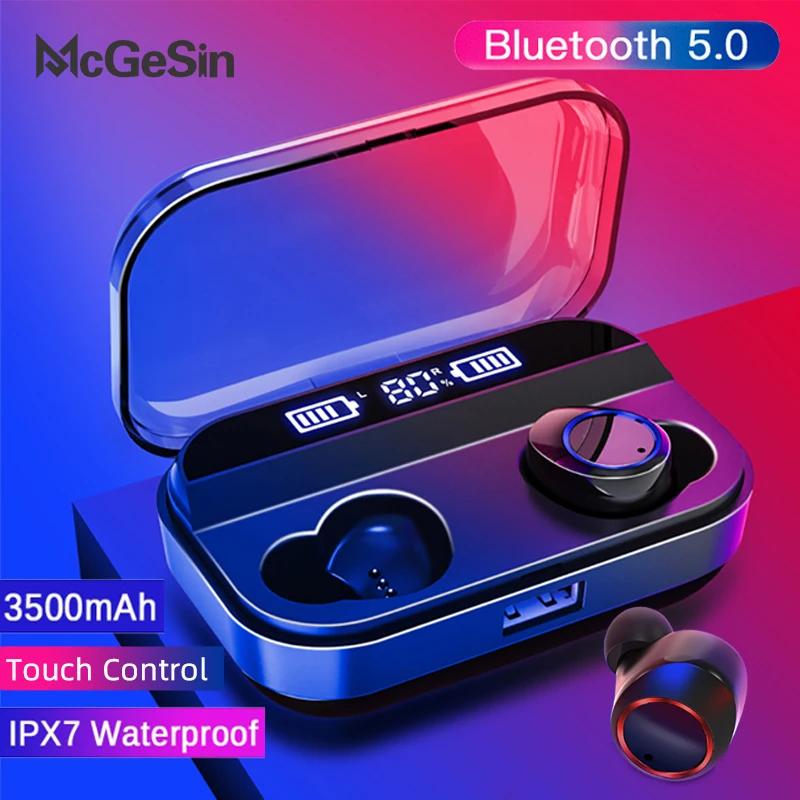 

X11 TWS Wireless Earphone Bluetooth 5.0 Touch Control Sport Stereo Earbud IPX7 Waterproof With Power Display 3500mAh Power Bank