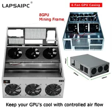 8U Deep server case 8 GPU Crypto Coin Open Air Mining Server Frame Rig Graphics Case ETH Ethereum New Computer Power For BTC