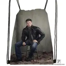 Пользовательские Jensen_Ackles-Drawstring сумка-рюкзак милый рюкзак детский Ранец(черный назад) 31x40 см#2018611-213