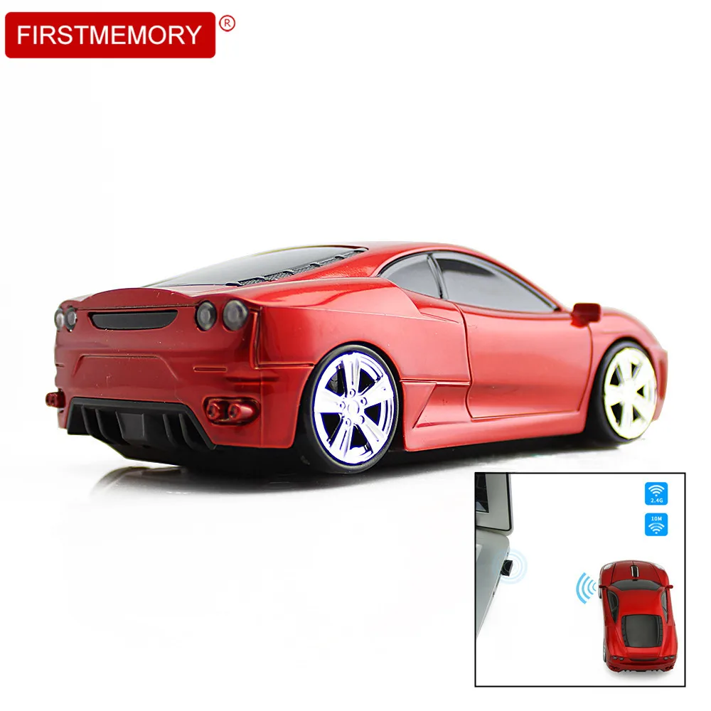 Wireless Computer Mouse New Ferrari Sports Car Mice 2.4Ghz Optical Gaming Mause with LED Flashing Light for PC Laptops Notebook