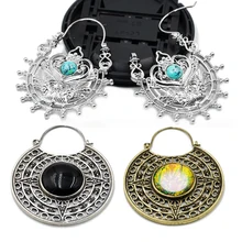 Showlove-2Pcs латунные серьги-кольца для ушей с окантовкой, расширители для ушей, пробки для пирсинга тела, ювелирные изделия в этническом стиле, стиль, 1 мм