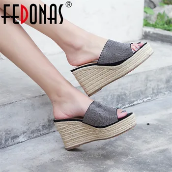 

FEDONAS Summer Retro Wedge Sandals Women Classic Design Platform Style High Heels Summer Leisure Dress Shopping Shoes Woman