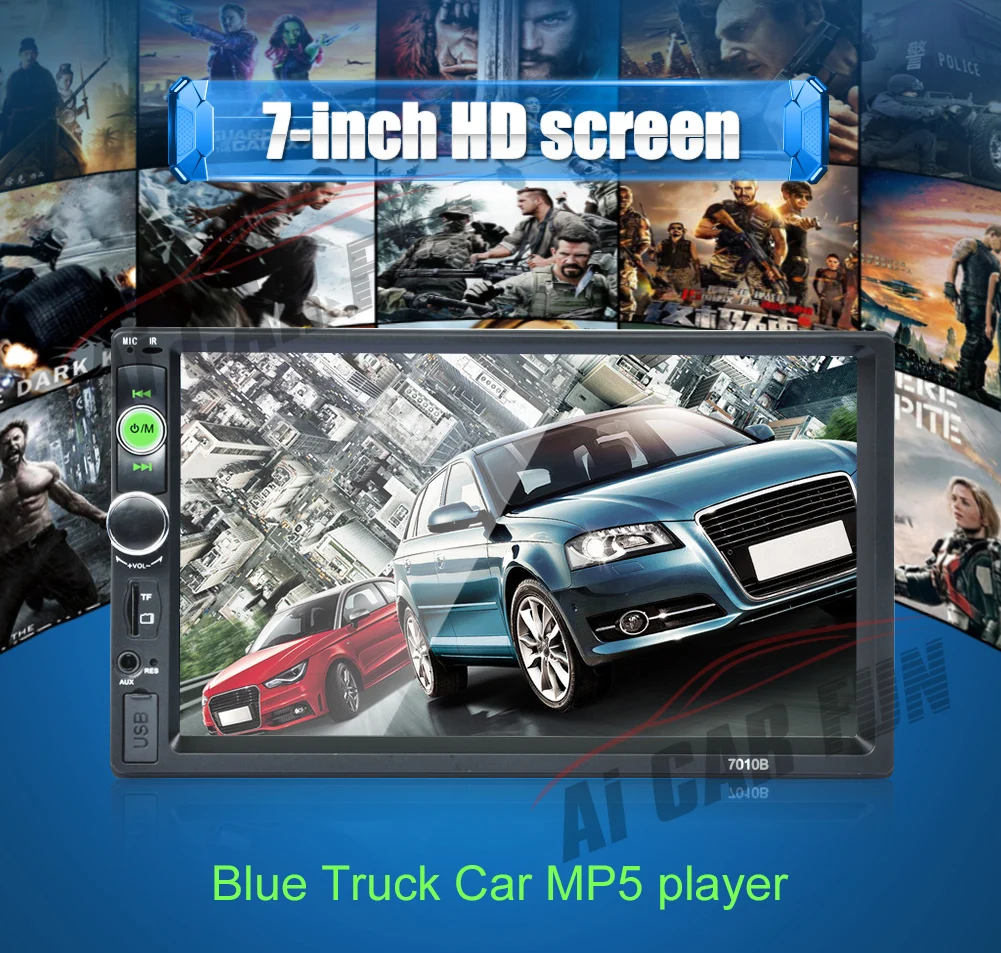 車ラジオ車 CAR FM/MP5/USB/AUX 7010B FUN なしリアビューカメラ MP5 プレーヤータッチスクリーンの自動オーディオステレオマルチメディア /Bluetooth 倉庫を洗う 2Din Ai 3 車ラジオ車 CAR FM/MP5/USB/AUX 7010B 3