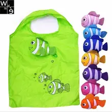 Wallike 5 шт./лот Новинка 8 цветов Тропические рыбы складной эко многоразовые сумки для покупок 38 см x 58 см