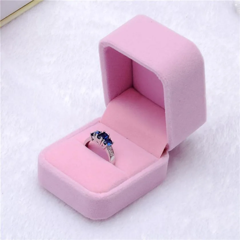 1 шт. розовый чехол для ювелирных изделий, серьги, ожерелья, браслеты, бархатная подарочная коробка