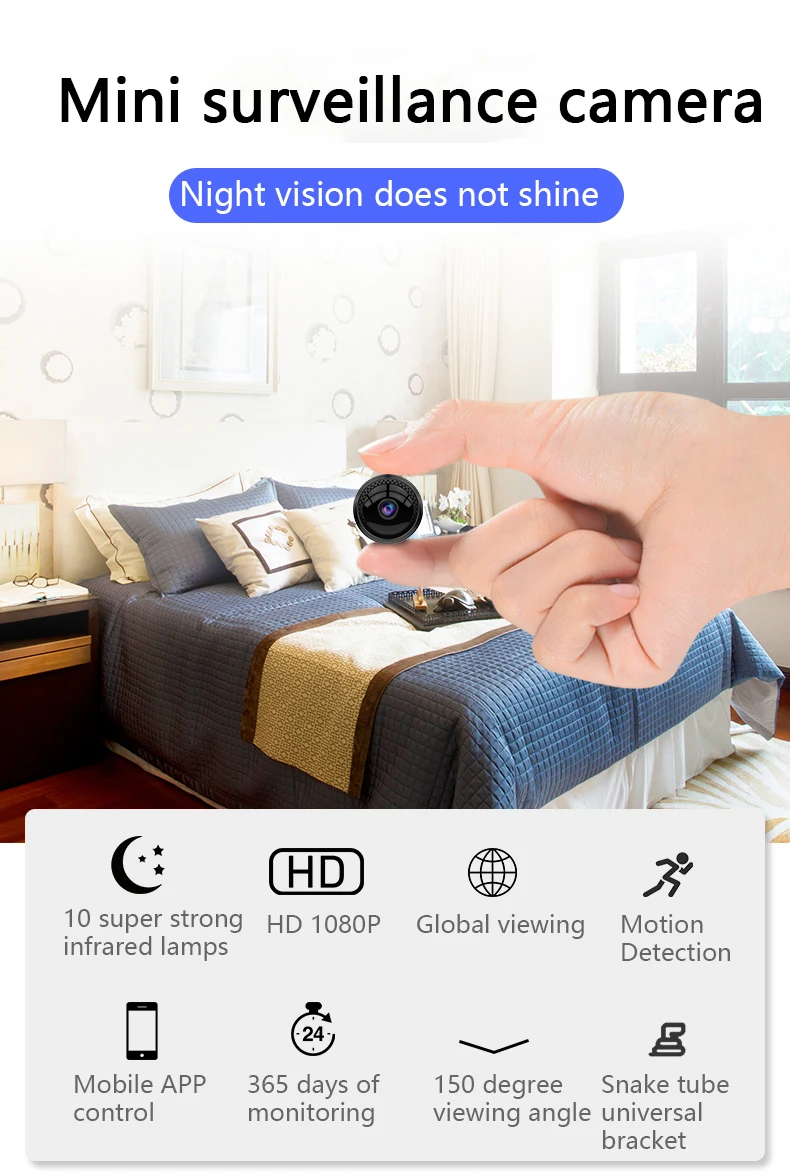 W12 HD WiFi мини камера Спорт DV camera 1080 p с ночной версией микро DVR Дистанционное управление датчик движения камера Поддержка Скрытая карта