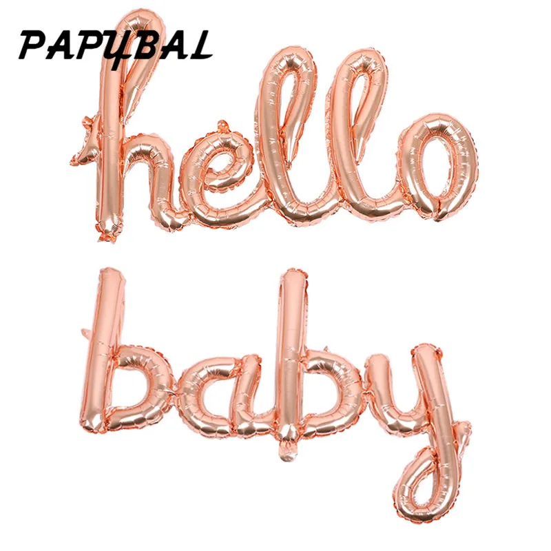 Большие размеры 90x60 см ссылка розовое золото Hello Baby Love шарики, День подарков будущей матери Свадебный день рождения Декор шары надувные воздушные шары