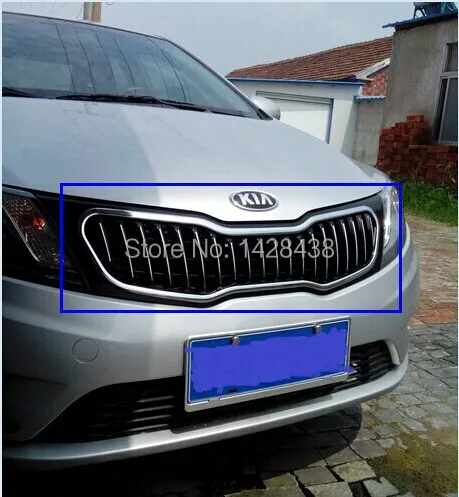 

2012-2014 KIA Rio K2 front Tiger Grille,ABS material,Rio Racing grills black silver line cover decoration