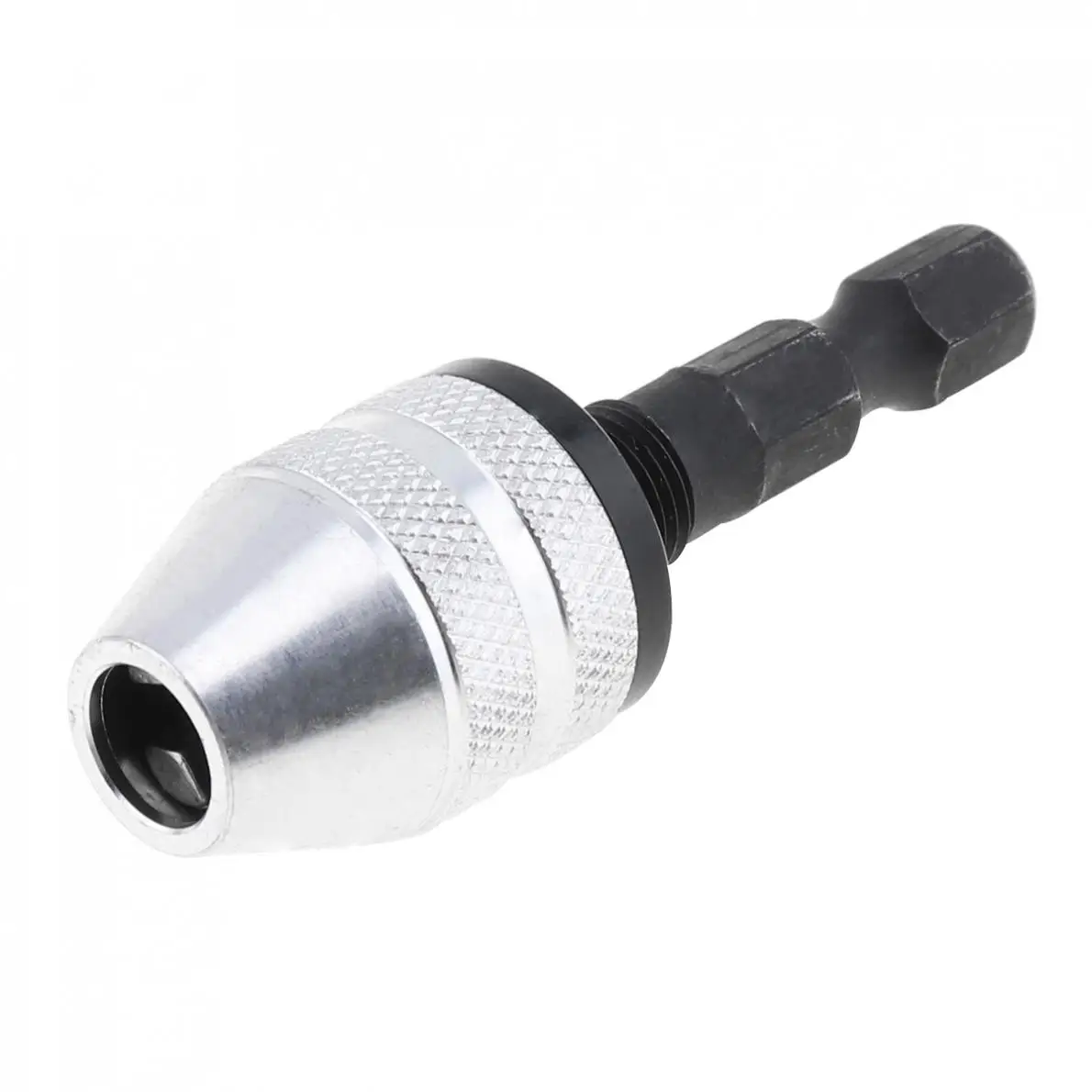 3//8in Drive Metal Keyless Chuck Impact Driver Drill Attachment Silver Power Tool