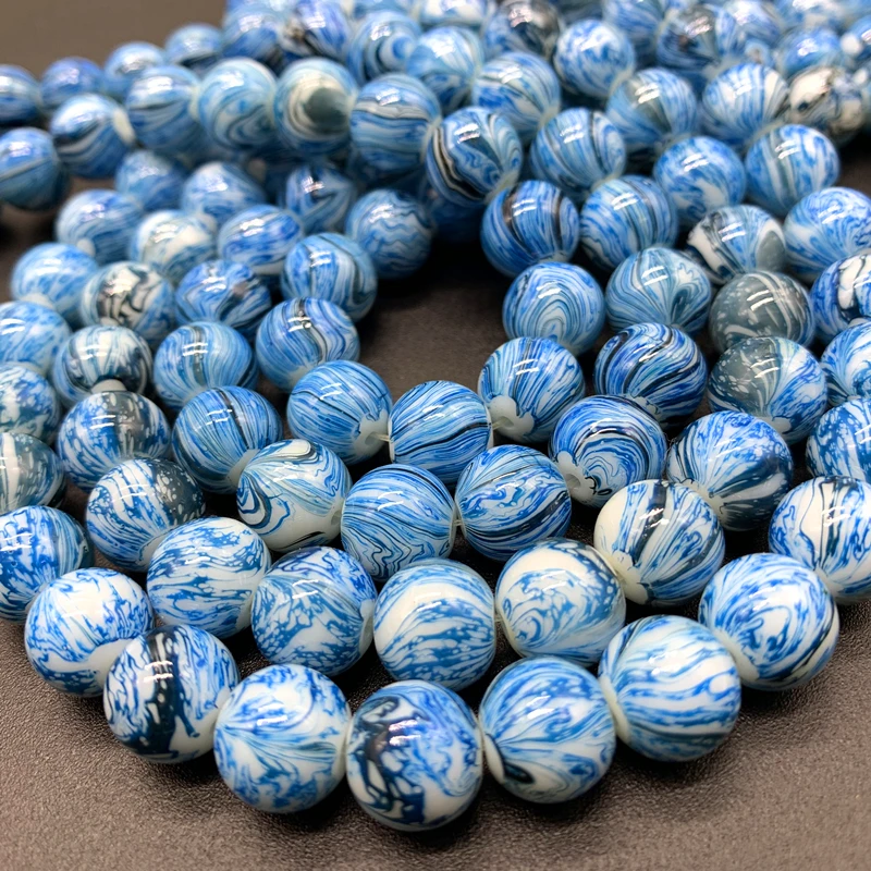 

6 8 10mm New Glass Beads Fits for Handmade DIY Necklace Bracelet Jewelry Making Wholesale#06