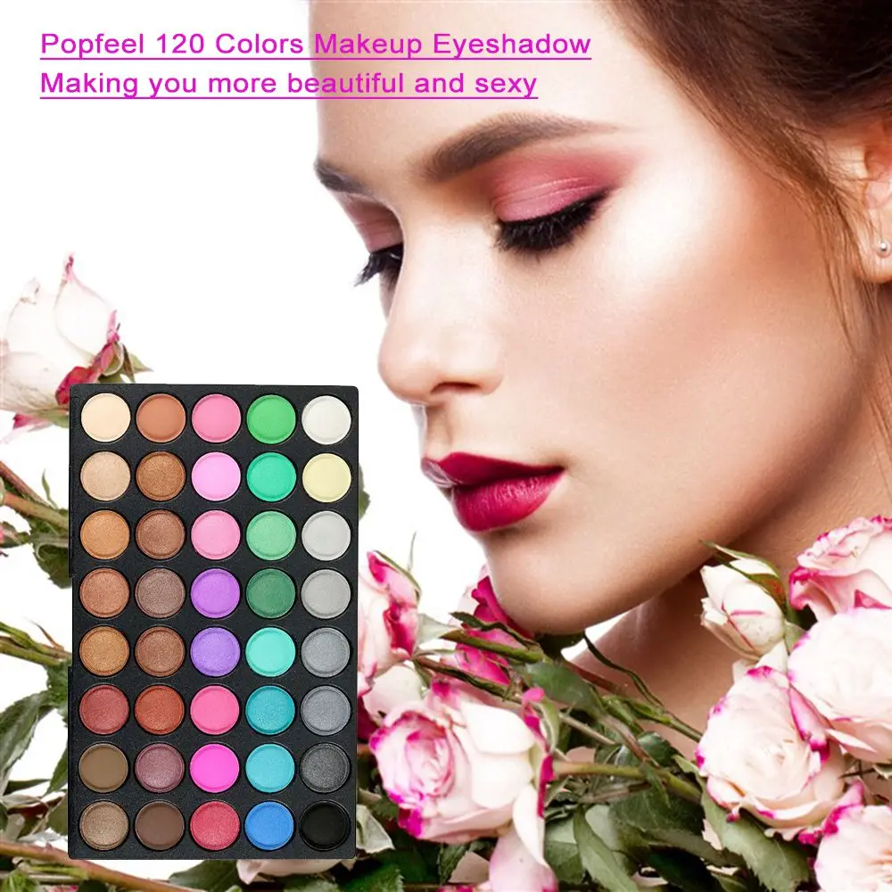 Popfeel 120 цветов Профессиональная макияж тени для век Палитра набор макияж тени для век контурирующая Пудра Тени для век лоток косметика