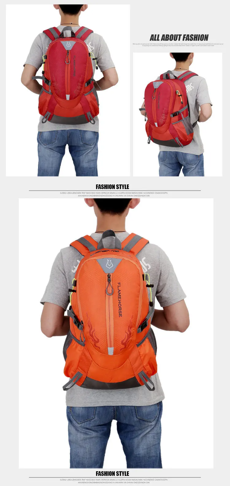Светоотражающий рюкзак для велоспорта, светящийся нейлоновый рюкзак для мужчин и женщин, водонепроницаемая сумка унисекс для путешествий, походный рюкзак для альпинизма, походный рюкзак