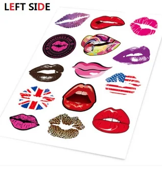 

LEFT SIDE Temptation Red Lips Color Stickers Mobile Phone Laptop Cartoon Car Foil Fashion Magic Bright Car Stickers Hot Stickers