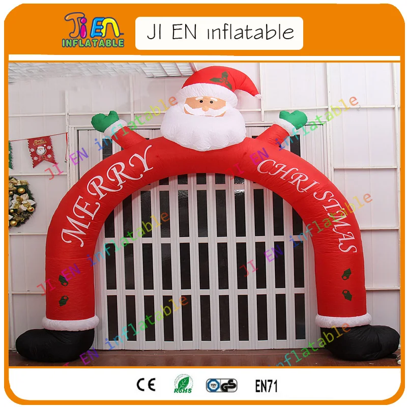 

5x4m/6x5m/8x6m merry Christmas Advertising Santa Claus arch Inflatable Christmas Archway for Decoration