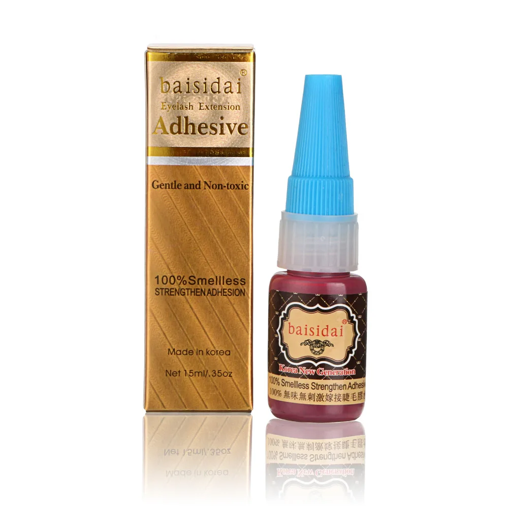 

BAISIDAI 15ml Individual Extension False Eye Lashes Eyelash Smelless Black Glue Adhesive