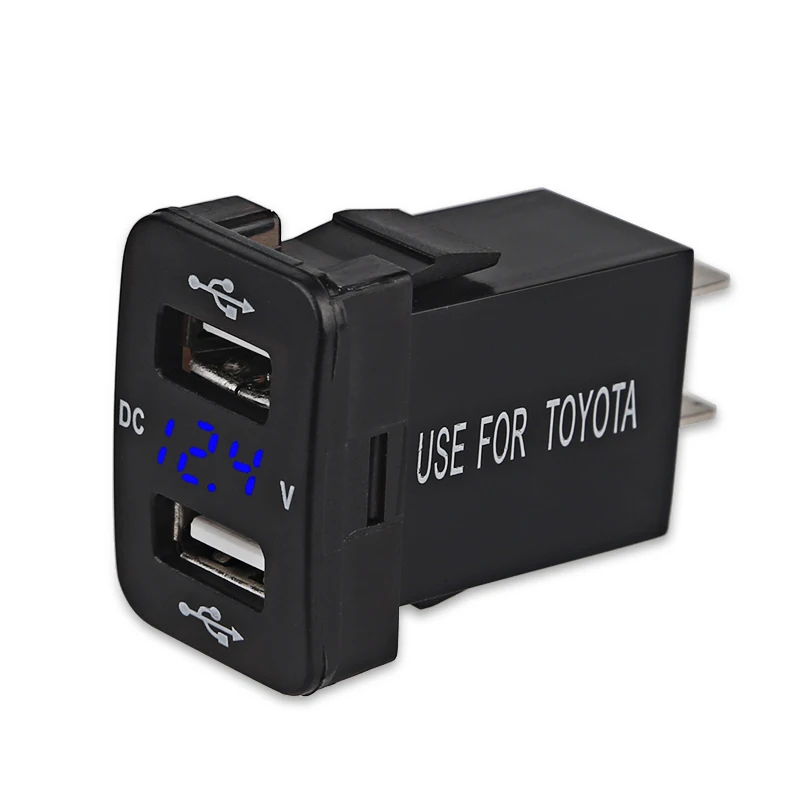 Urbanroad Dual Usb Автомобильное зарядное устройство для TOYOTA 12 в 24 В 4.2A 2 порта Авто адаптер питания розетка для Iphone для Sumsang автомобильный Стайлинг - Название цвета: Синий