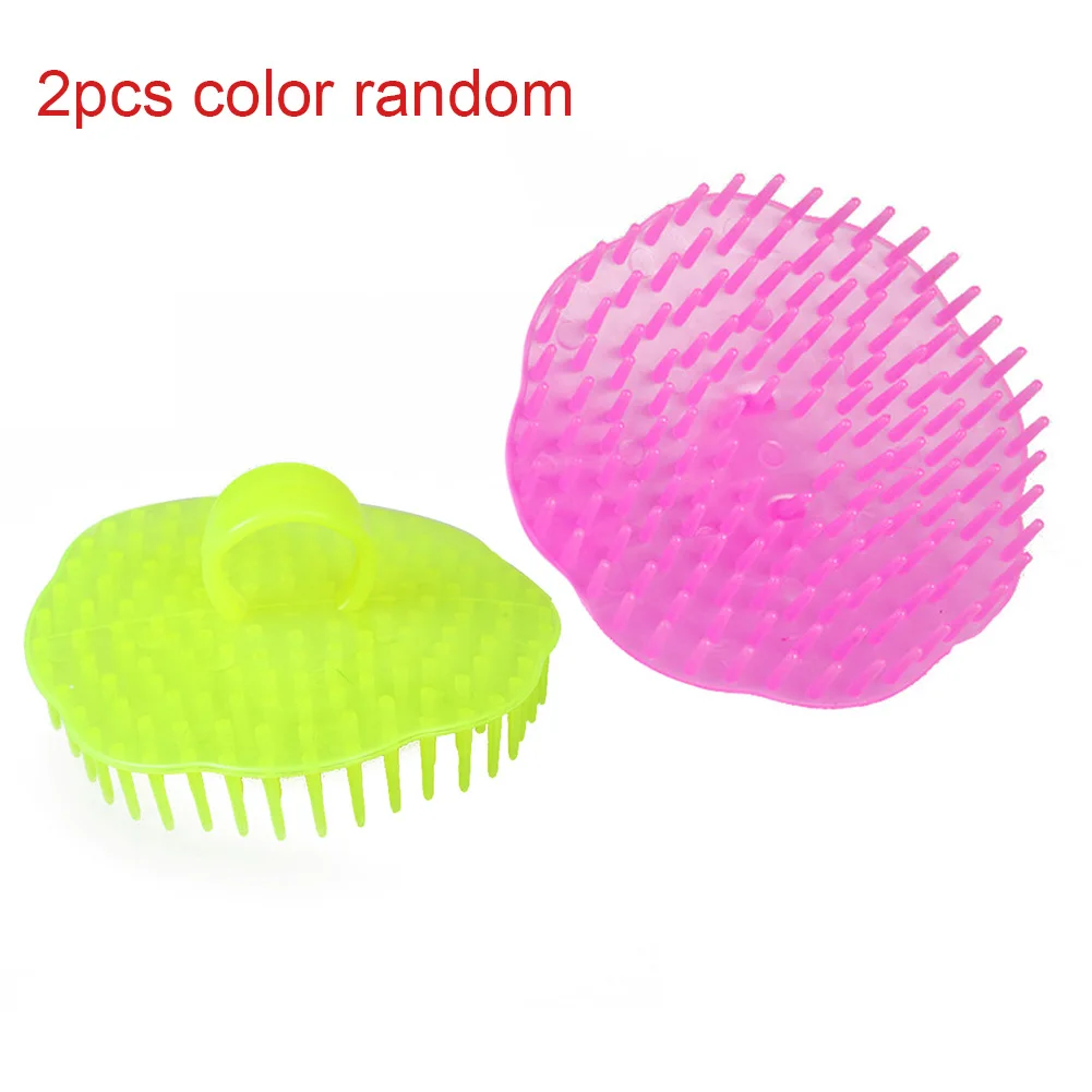 

2 Pcs/Set Hair Wash Brush Soft Head Scalp Massager Bath Healthy Relax Comb for Washing Hair JS88