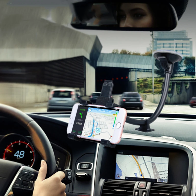 

Universal Cellphone Stand Car Phone Holder Windshield Long Arm Mount Mobile Phone Bracket for iPhone se 6 6s x 7 plus xiaomi mi8